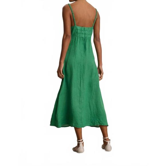 NEW VELVET BY GRAHAM & SPENCER janet linen dress in emerald